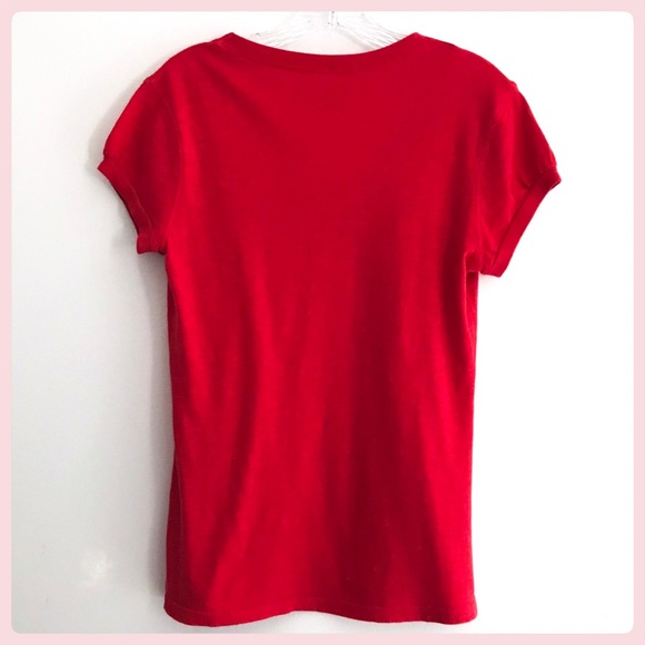 No Boundaries Candy Red Scoop Neck Tee Size L - Picture 5 of 6
